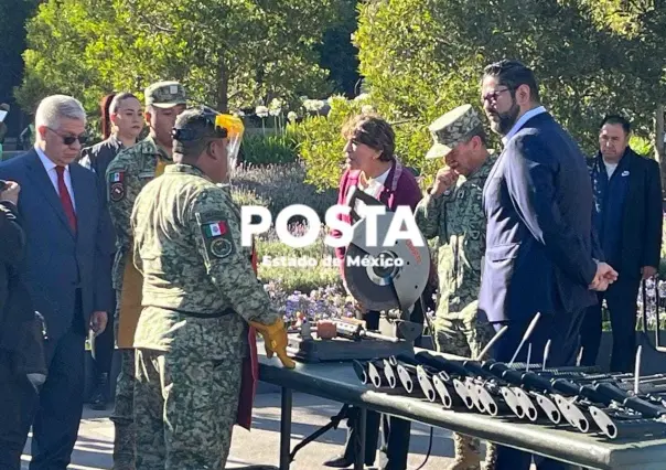 Encabeza Delfina Gómez ceremonia de destrucción de armas en Toluca