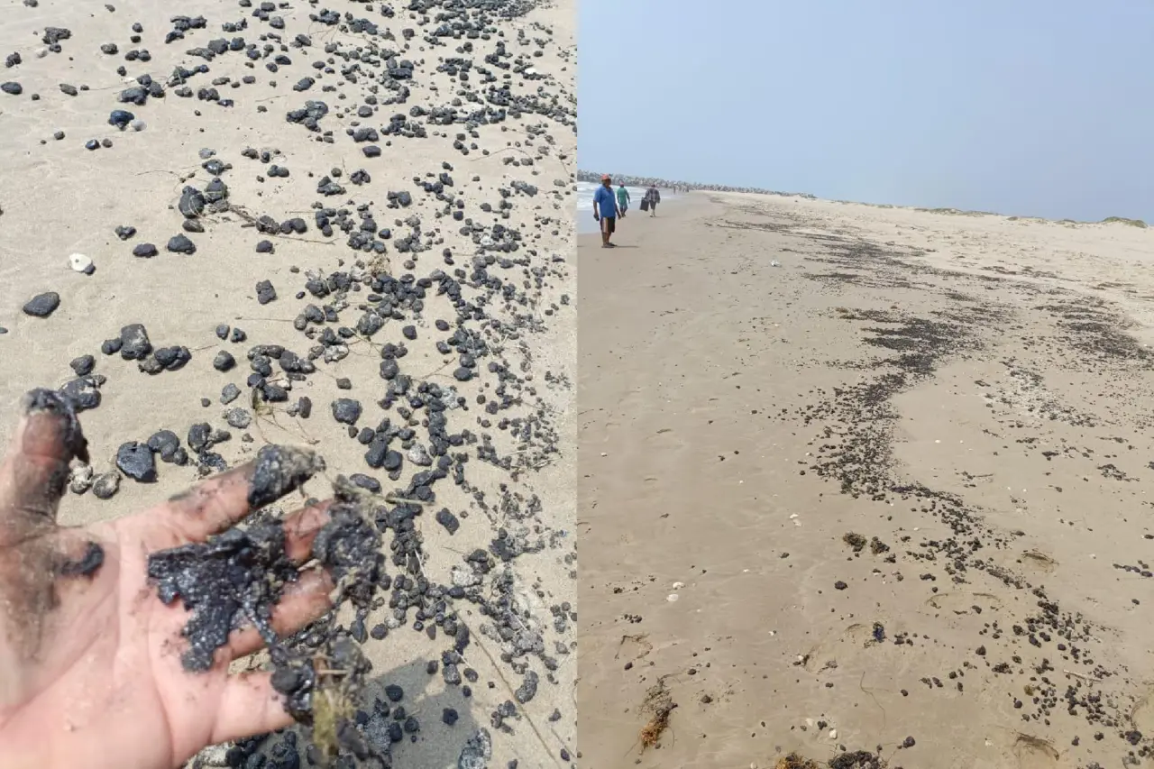 Profepa corrobora derrame de hidrocarburos en playas de Tamaulipas. Fotos: Profepa