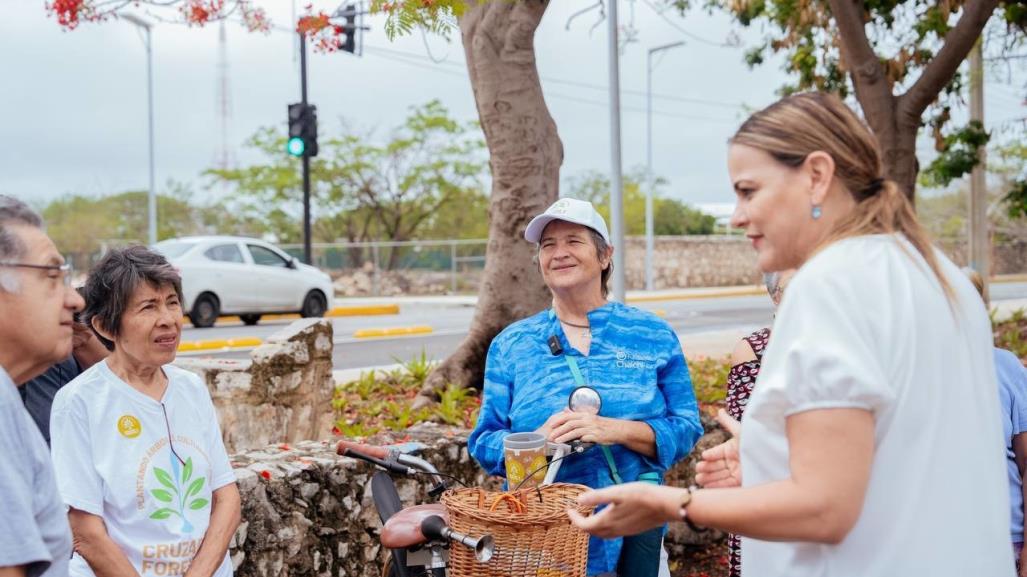 Cecilia Patrón y vecinos de La Huerta inician Cruzada Forestal 2024 en Mérida.