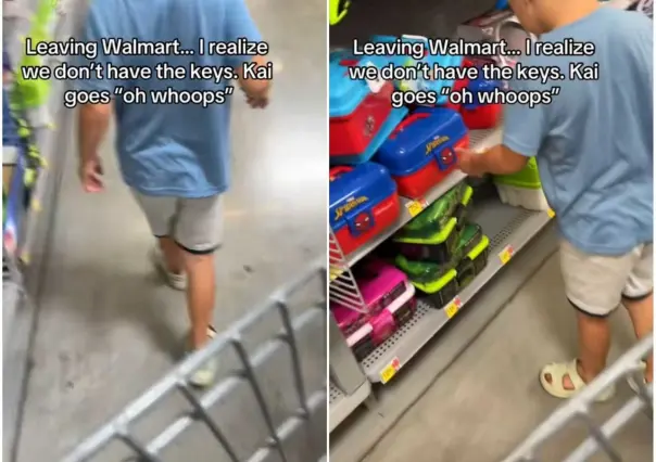 ¿Y las llaves? Hijo le juega broma a mamá en supermercado (VIDEO)