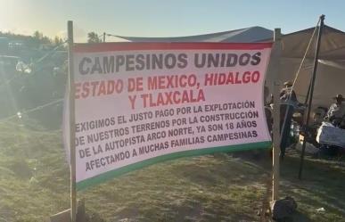 Más de 30 horas bloquean el Arco Norte campesinos de Edomex e Hidalgo (VIDEO)