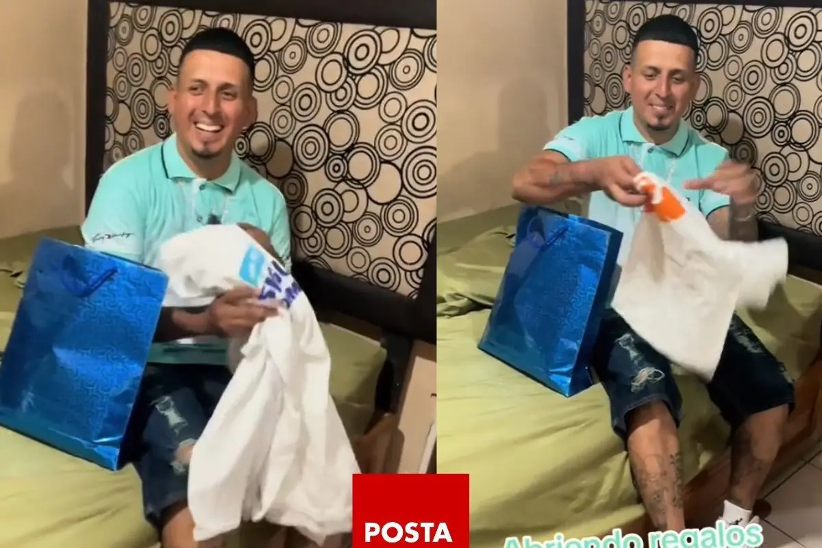 Joven regio recibe playeras de partidos políticos en el Día del Padre. Foto: IG