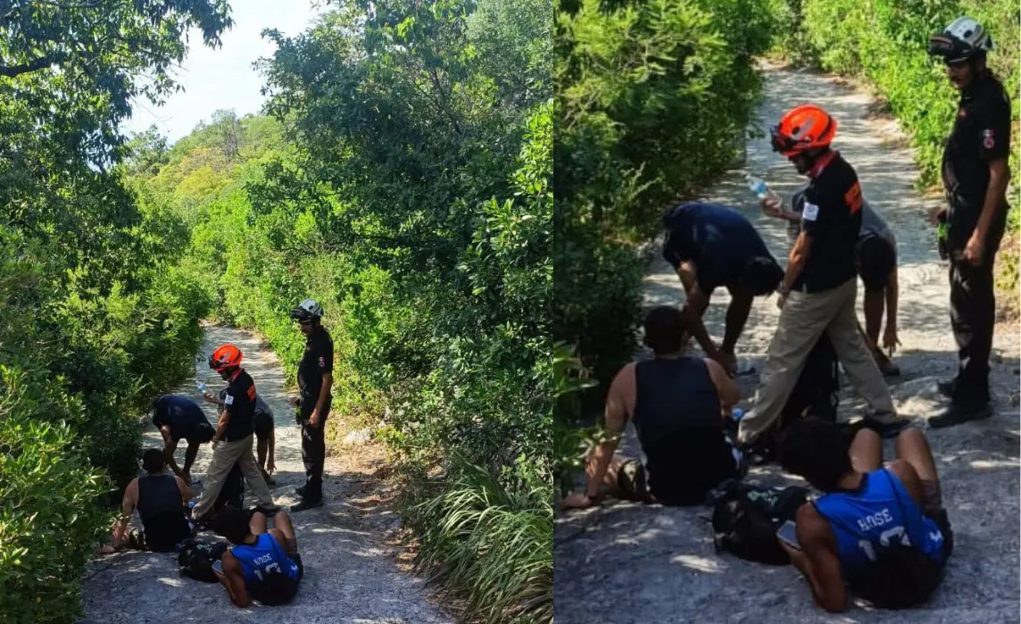 Rescate de 4 jóvenes por parte de PC Guadalupe. Foto: Gobierno de Guadalupe