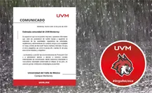 UVM suspende clases presenciales ante lluvia; implementan modalidad en línea