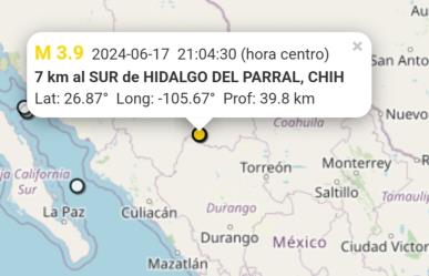 ¡Cerca la bala! Sismo sorprende la frontera entre Durango y Chihuahua