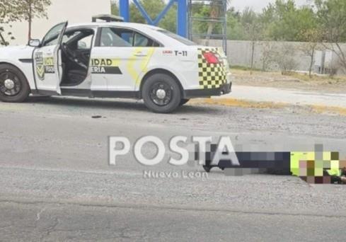 El agente vial del municipio de Pesquería herido tras el ataque armado en la zona Ladrillera. Foto: Raymundo Elizalde.