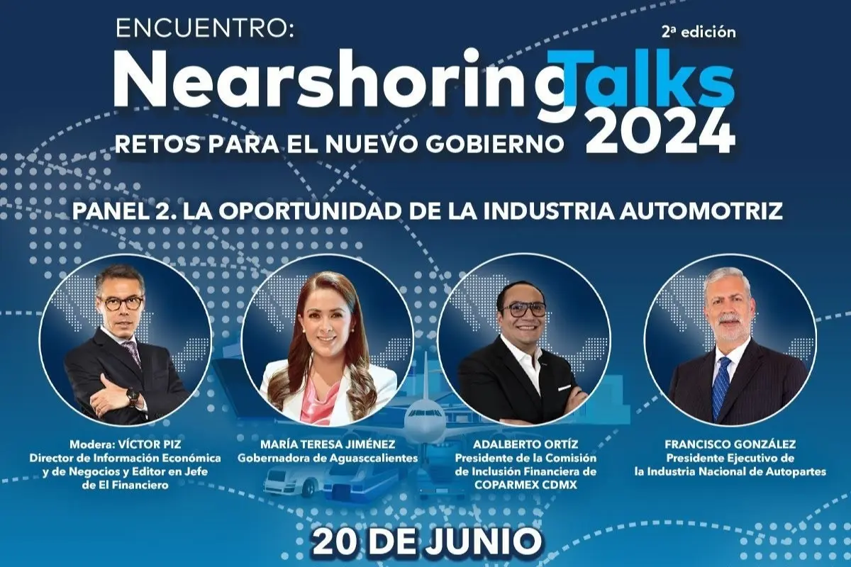 Volante del evento de COPARMEX Nearshoring Talks Foto: X(Twitter) @Coparmex_CDMX