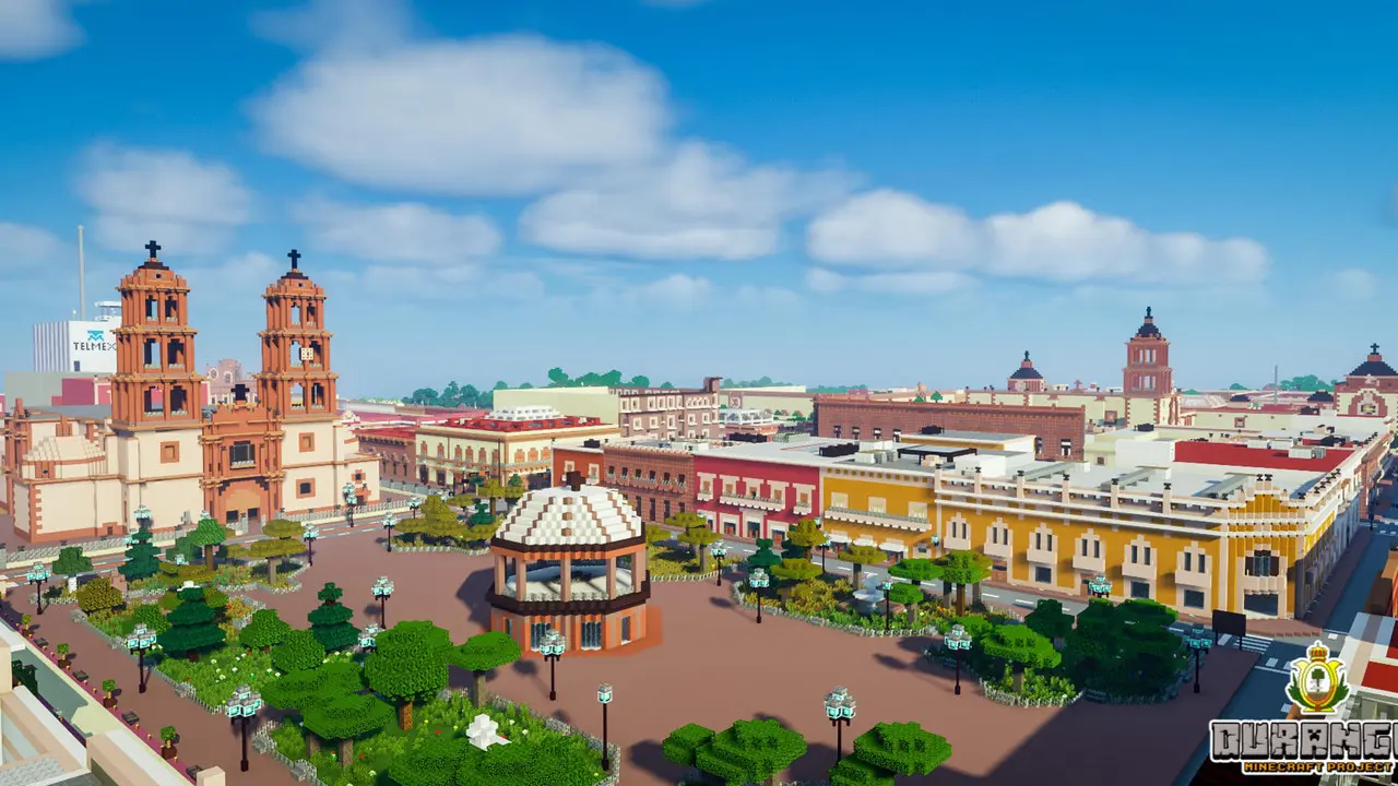 Recrean el Centro Histórico de Durango en Minecraft