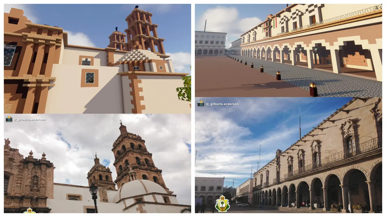 Recrean el Centro Histórico de Durango en Minecraft