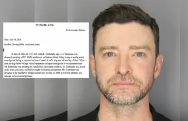 ¿Ojos rojos? Difunden la foto policial de Justin Timberlake