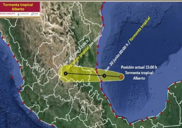 Tormenta Tropical Alberto está a 210 km de impactar Veracruz y Tamaulipas