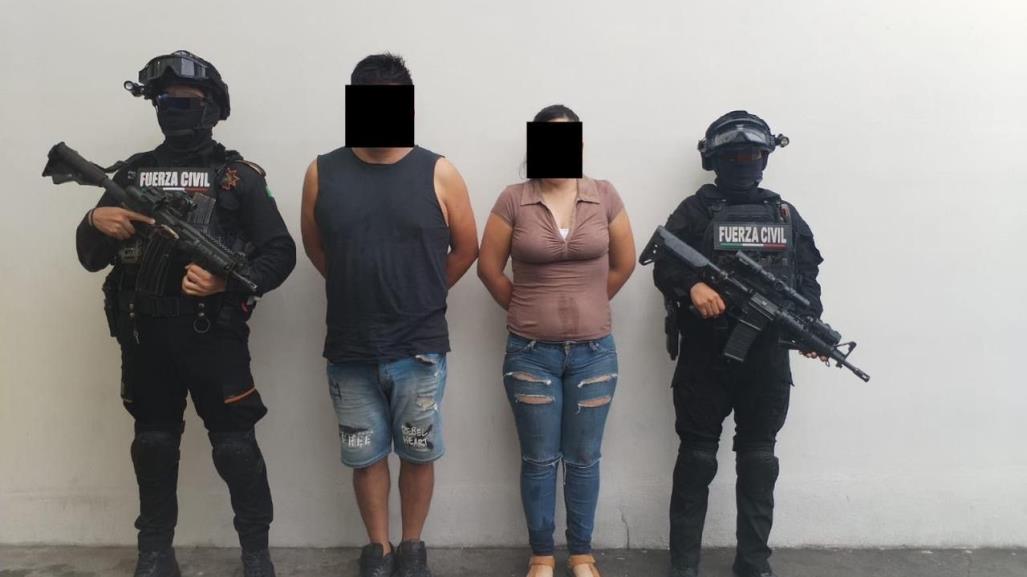 Captura Fuerza Civil a pareja con droga en Apodaca