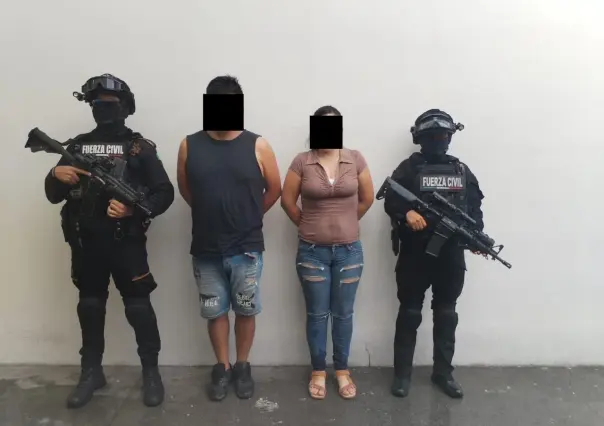 Captura Fuerza Civil a pareja con droga en Apodaca