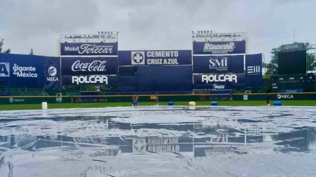 La tormenta tropical Alberto impidió que se desarrollara el último juego de la serie entre Caliente de Durango y Rieleros de Aguascalientes. Foto: Facebook/ Caliente de Durango.