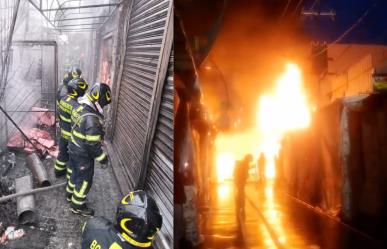 Incendio en La Merced de CDMX deja daños en puestos y locales