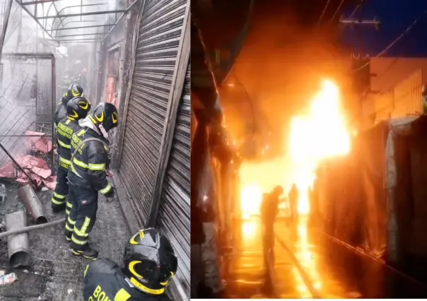 Incendio en La Merced de CDMX deja daños en puestos y locales