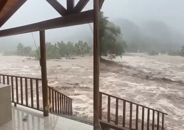 Severos escurrimientos en Ciénega de González por fuertes lluvias (VIDEO)