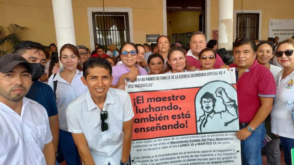 Maestros protestan en las oficinas de la SEP Yucatán