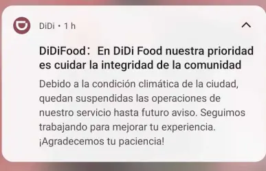 Uber Eats, Rappi y Didi suspenden servicio por lluvias