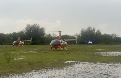 Helicópteros rescatan a 25 personas en Hidalgo, Tamaulipas