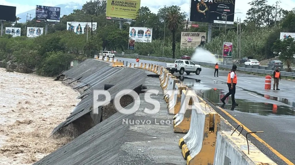 Aparece otro desgajamiento en carriles exprés de Guadalupe