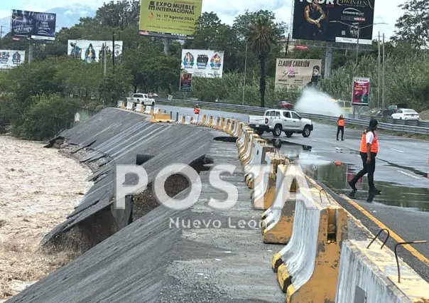 Aparece otro desgajamiento en carriles exprés de Guadalupe