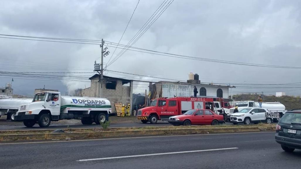 Incendio en maderería de Zinacantepec
