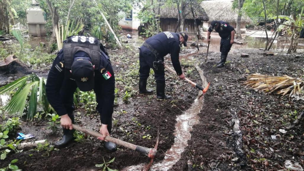 Ayuda en Yaxcabá: SSP atiende a familias afectadas por inundaciones en Tiholop