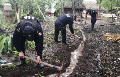 Ayuda en Yaxcabá: SSP atiende a familias afectadas por inundaciones en Tiholop