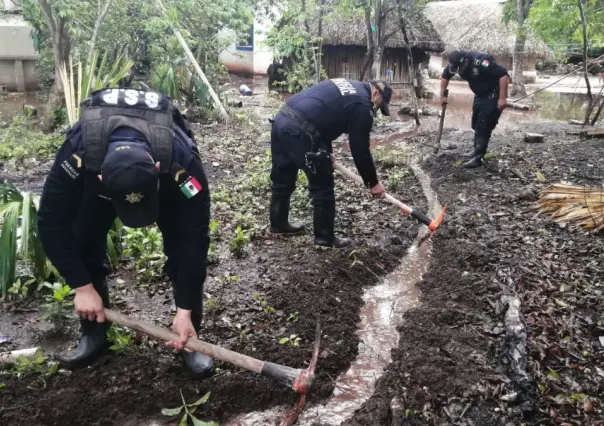 Ayuda en Yaxcabá: SSP atiende a familias afectadas por inundaciones en Tiholop