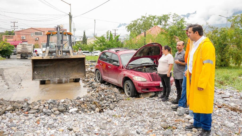 Trabajos de desazolve en Santa Catarina tras tormenta tropical Alberto