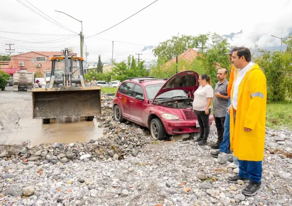 Trabajos de desazolve en Santa Catarina tras tormenta tropical Alberto