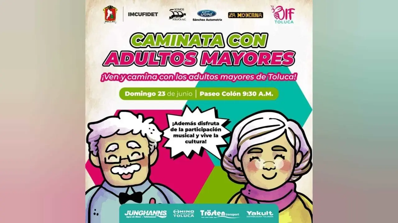 Invitan al evento Caminata con Adultos Mayores en Toluca. Foto: DIF Toluca