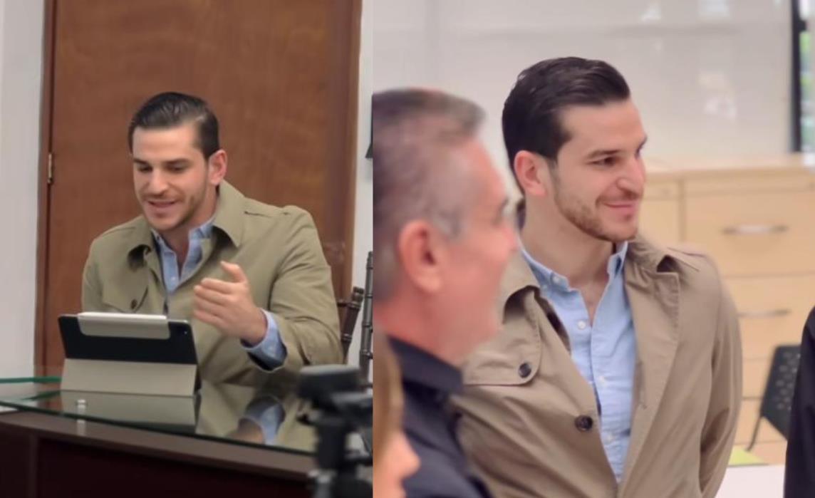 Patricio Lozano, alcalde de Pesquería; durante la reunión con alcaldes y diputados del estado de Nuevo León. Foto: Captura Instagram @patriciolozano