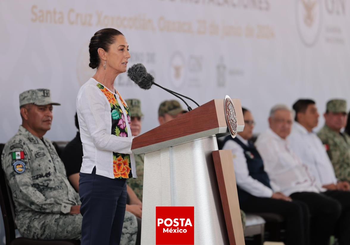 Claudia Sheinbaum refuerza compromiso de integrar la Guardia Nacional a la SEDENA durante evento en Oaxaca. Foto: Cortesía