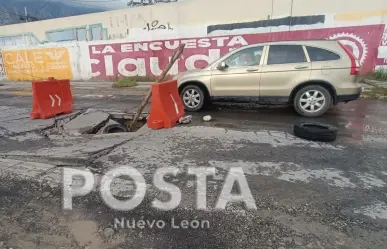 Estragos de tormenta Alberto: se abre socavón en avenida de Santa Catarina