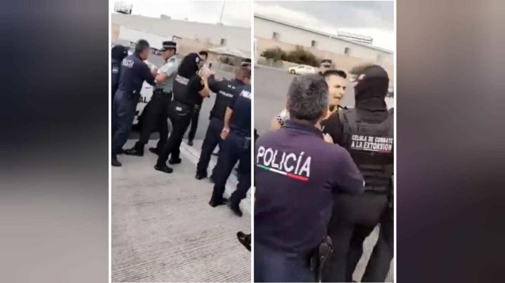 Enfrentamiento entre GN y policías de Ecatepec (VIDEO)