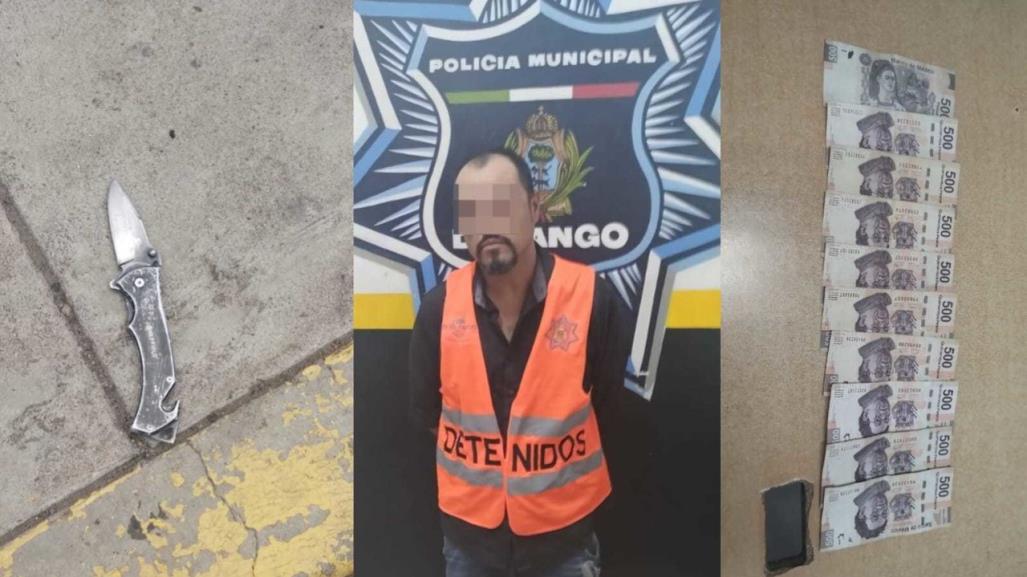 Ladrón armado despoja su dinero a adulto mayor; tras persecución lo detienen