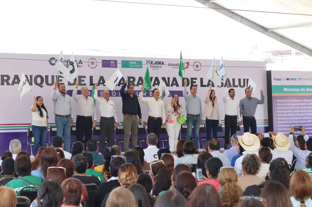 El arranque de las caravanas de la Salud fue en Ramos Arizpe. (Fotografía: Édgar Romero)