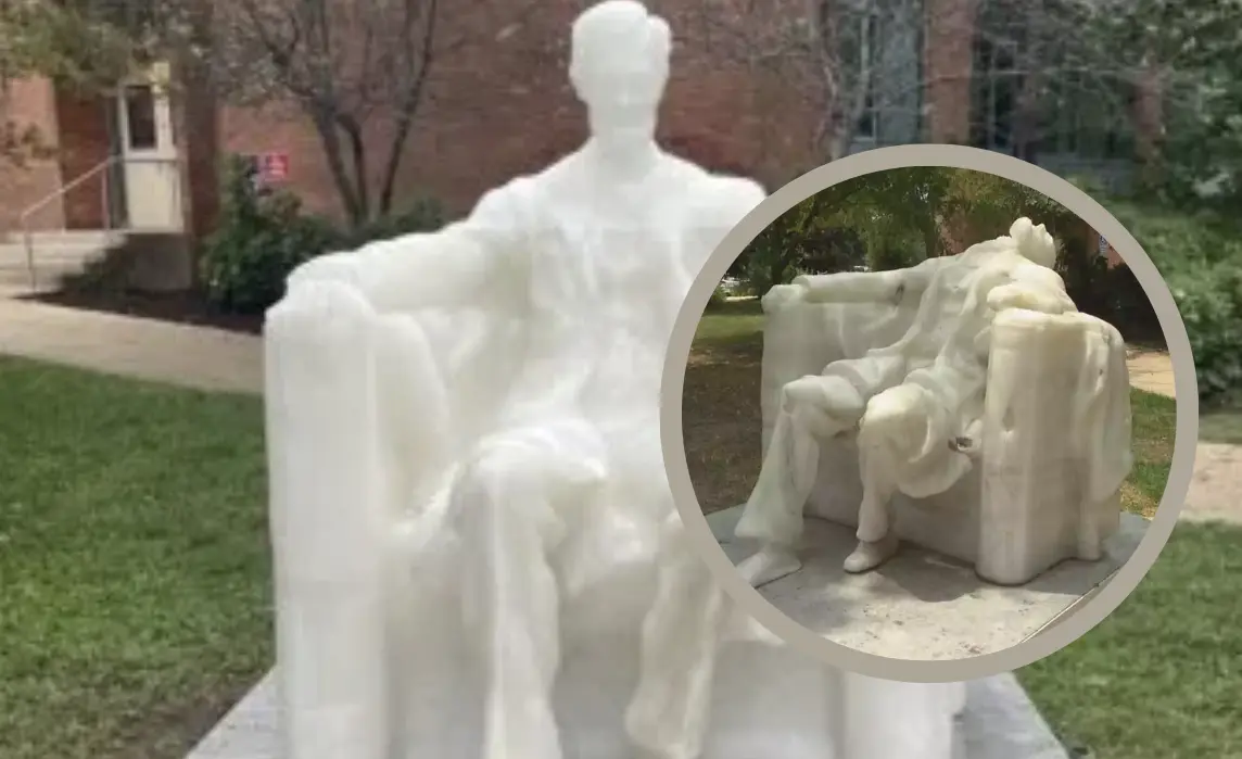 Estatua de cera de Abraham Lincoln; derretida en Washington tras la ola de calor. Foto: Especial