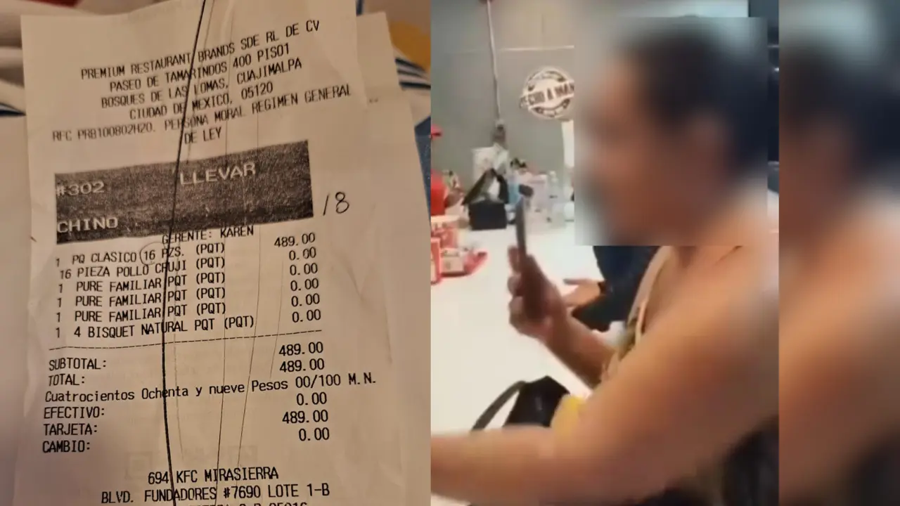 Mujer explota contra personal del KFC Mirasierra por error en el ticket de compra / Foto: Redes Sociales