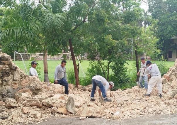 Colapsa muro del Seminario Mayor de Yucatán