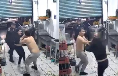 #VIDEO: Mujer apuñala a su pareja en taquería de CDMX