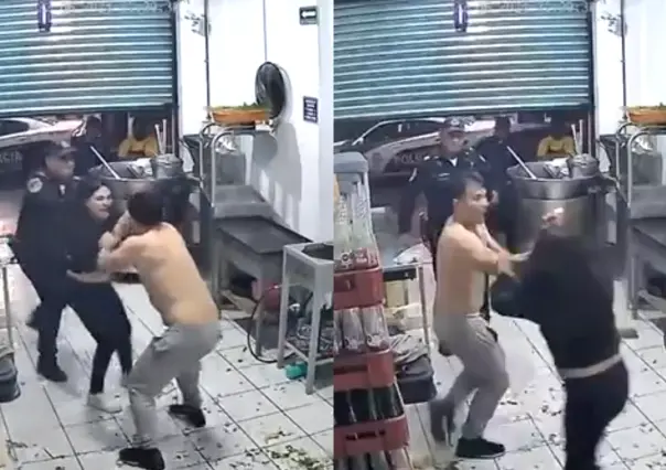 #VIDEO: Mujer apuñala a su pareja en taquería de CDMX