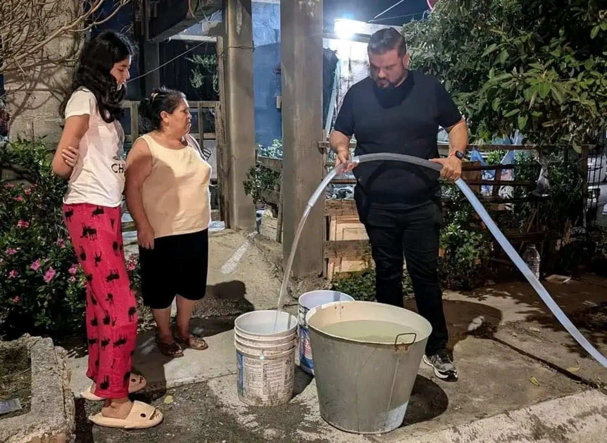 Atiende Carlos Rodríguez El Cuate emergencia por falta de agua en Cadereyta