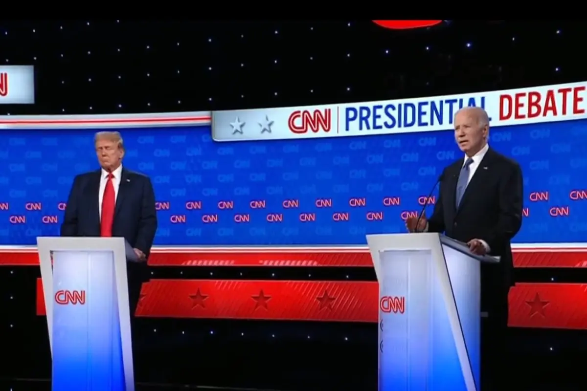 Donald Trump y Joe Biden en el debate presidencial Foto: X(Twitter) @CNN