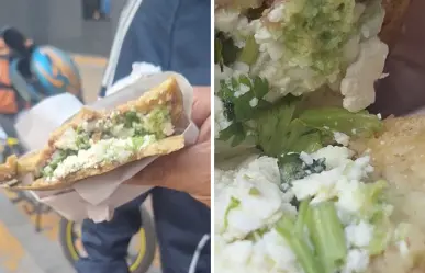 Joven denuncia gusanos en su gordita de chicharrón, ¿dónde la compró? | VIDEO