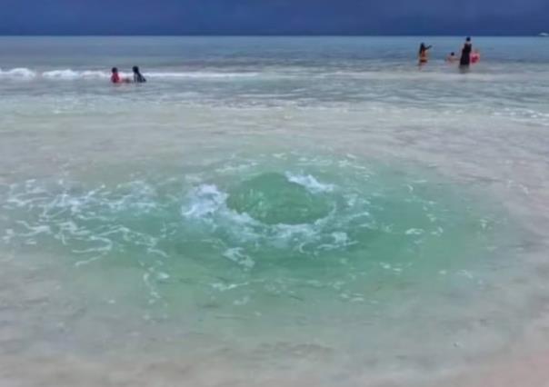 Se forma ojo de agua en Playa del Carmen ¿Qué es?