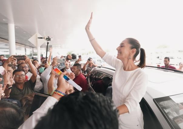 Claudia Sheinbaum llega a Mérida para iniciar su gira por el sureste mexicano