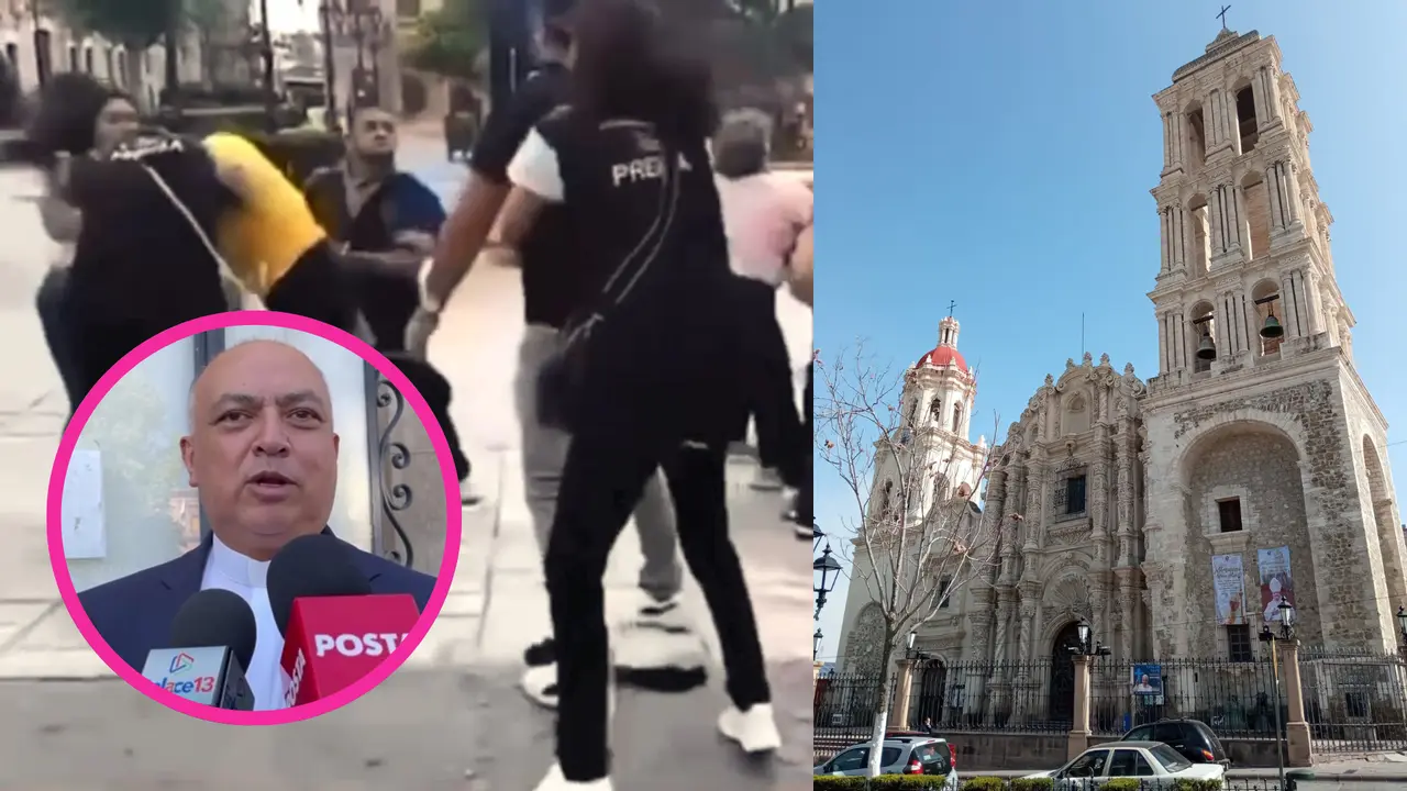 Encontronazo a las afueras de la Catedral de Saltillo / Foto: Redes Sociales